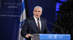 Israeli Foreign Minister Yair Lapid holds a press conference in Casablanca, Morocco on August 12, 2021