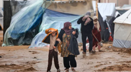 Winter winds lash the Gaza Strip, leaving displaced families struggling to survive in destroyed tents and freezing temperatures.